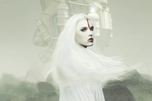 white hair, Pale, Science fiction, Spaceship