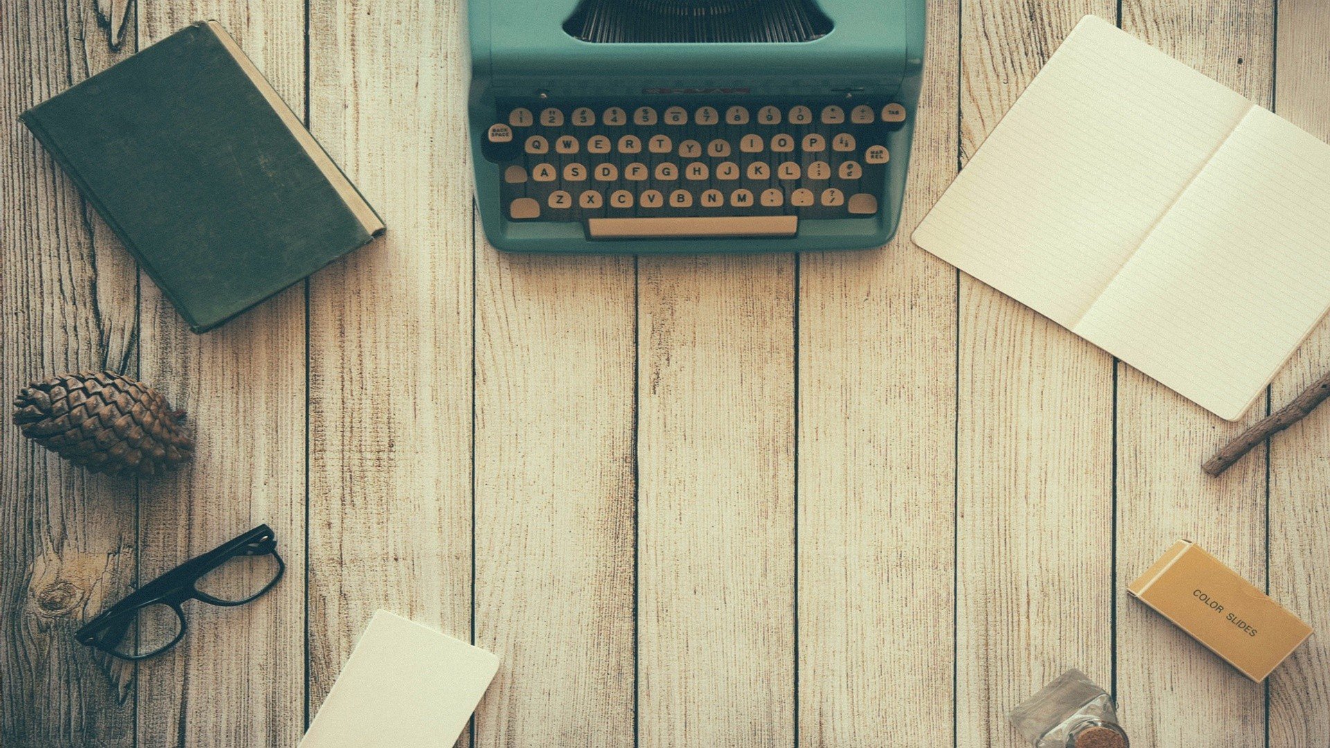 typewriters, Vintage, Retro style, Wood, Books, Glasses Wallpapers HD