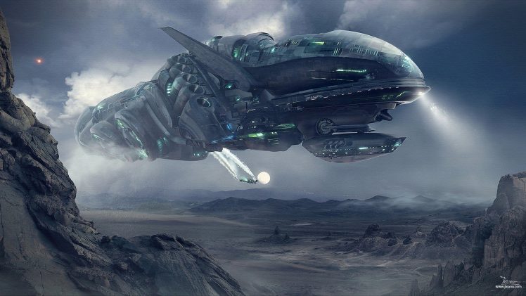 Dragos Jieanu, Science fiction, Spaceship HD Wallpaper Desktop Background