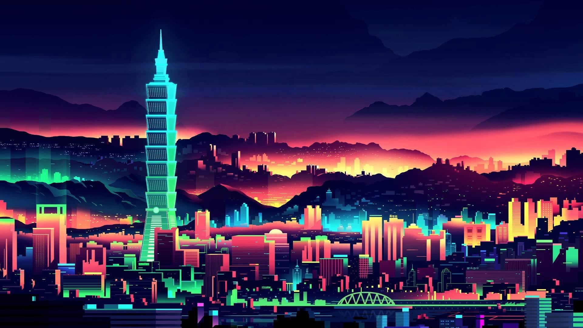 neon, City, Retro style, 1980s Wallpapers HD / Desktop and ...