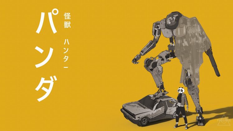 panda, Mech, Robot, Manga, Yellow HD Wallpaper Desktop Background