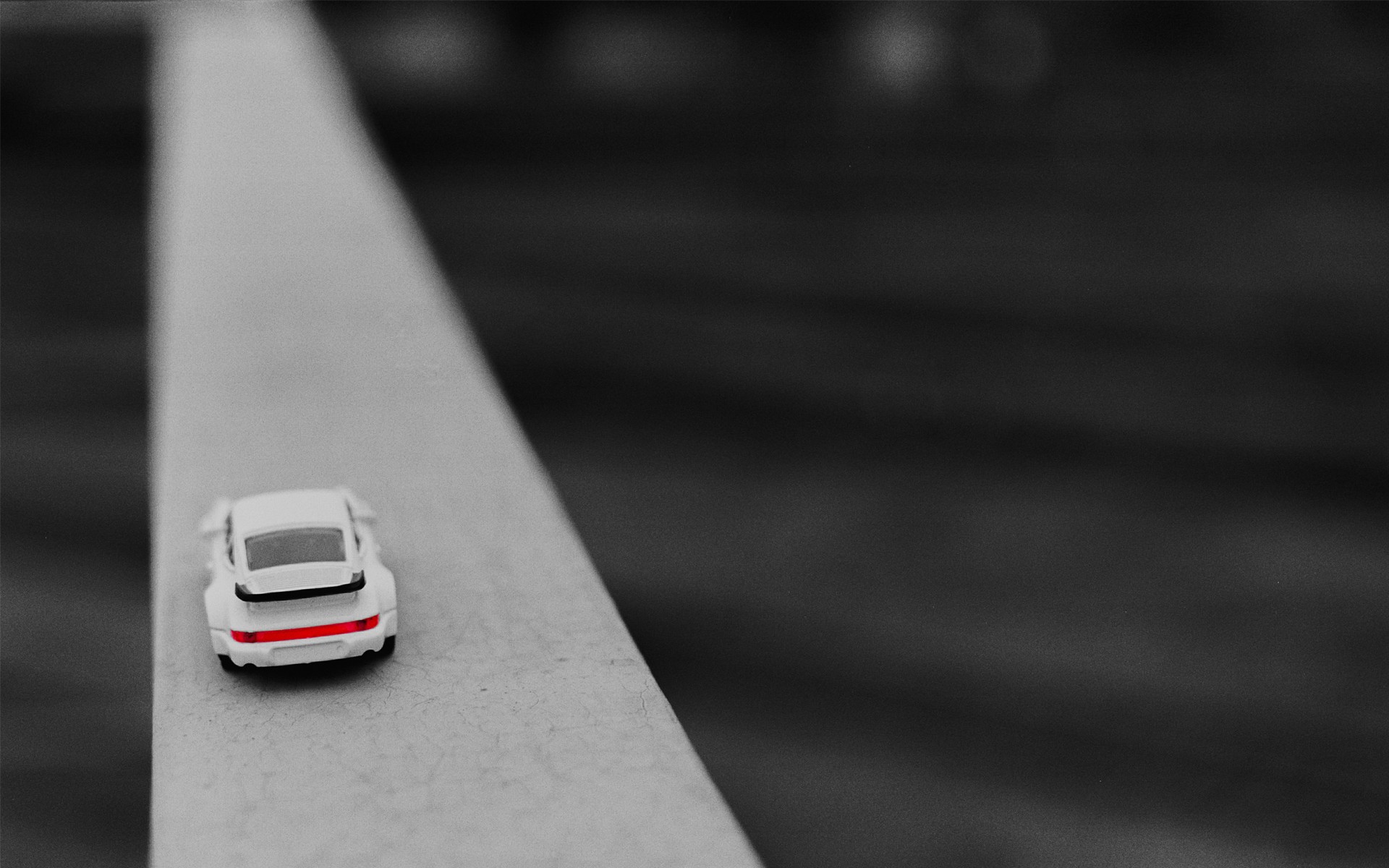 Porsche, Toy, Macro, Monochrome Wallpaper