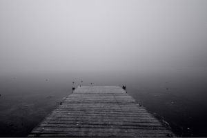 dark, Mist, Water, Pier