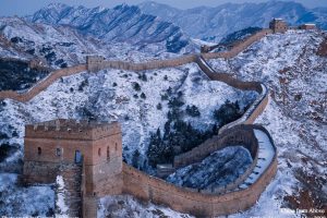 Asia, Architecture, Building, Ancient, Great Wall of China, Snow