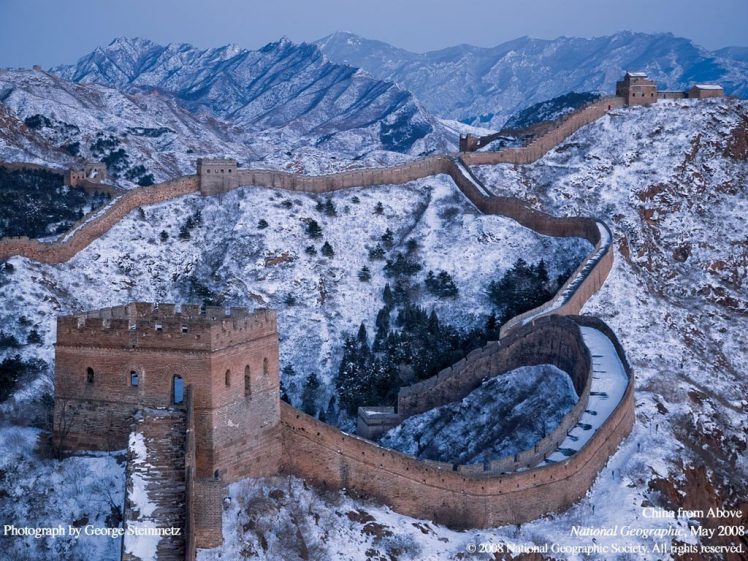Asia, Architecture, Building, Ancient, Great Wall of China, Snow HD Wallpaper Desktop Background