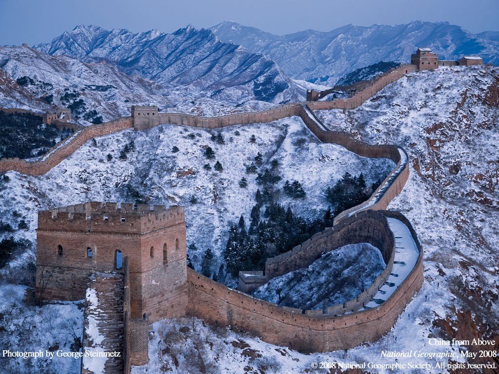 Asia, Architecture, Building, Ancient, Great Wall of China, Snow Wallpaper
