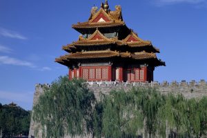 Asia, Architecture, Building, Ancient, Trees, Forbidden City, Corner tower, Wall