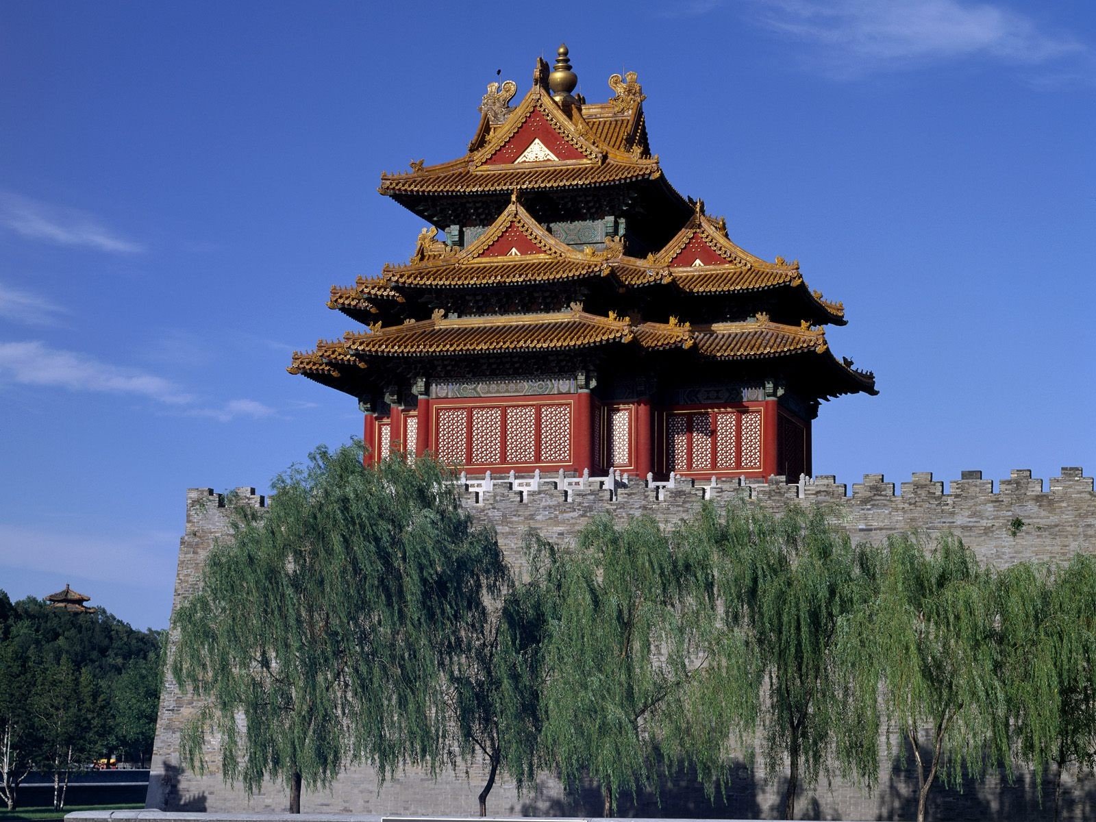 Asia, Architecture, Building, Ancient, Trees, Forbidden City, Corner tower, Wall Wallpaper