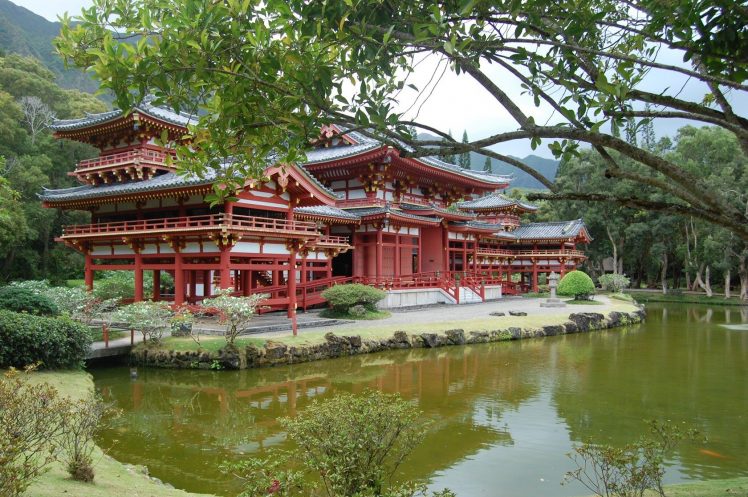 Asia, Architecture, Building, Ancient, Water, Trees HD Wallpaper Desktop Background