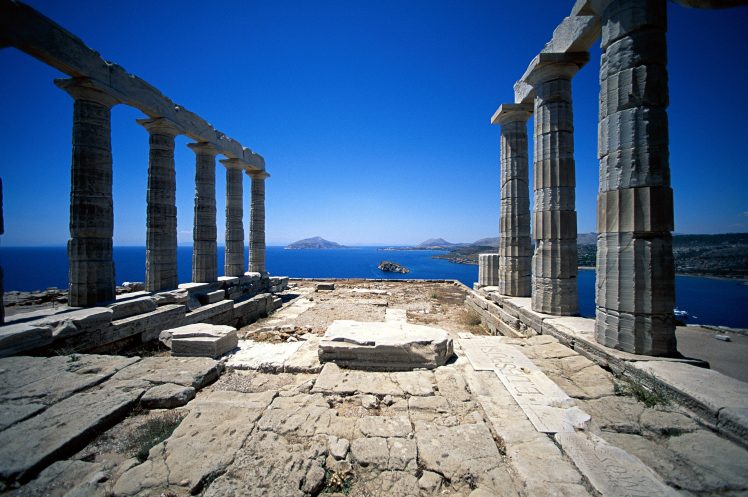 Greek, Architecture, Building, Greece, Ancient, Water HD Wallpaper Desktop Background