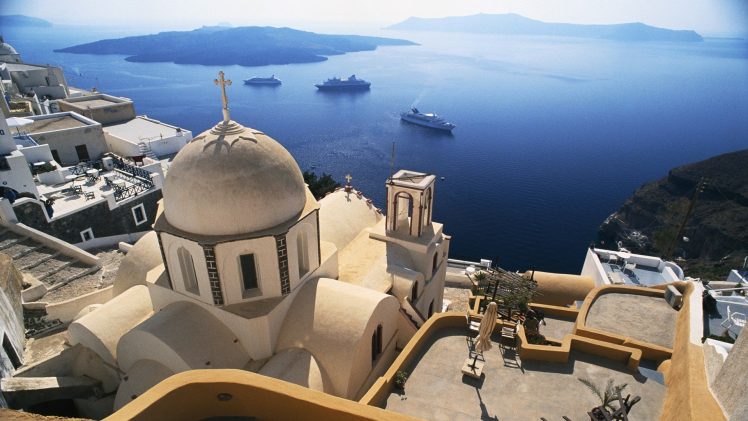 Greek, Architecture, Building, Greece, Ancient, Santorini, Water HD Wallpaper Desktop Background