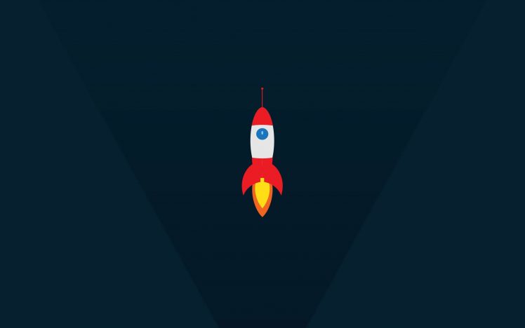 rocket, Launch, Minimalism, Material minimal, Universe HD Wallpaper Desktop Background