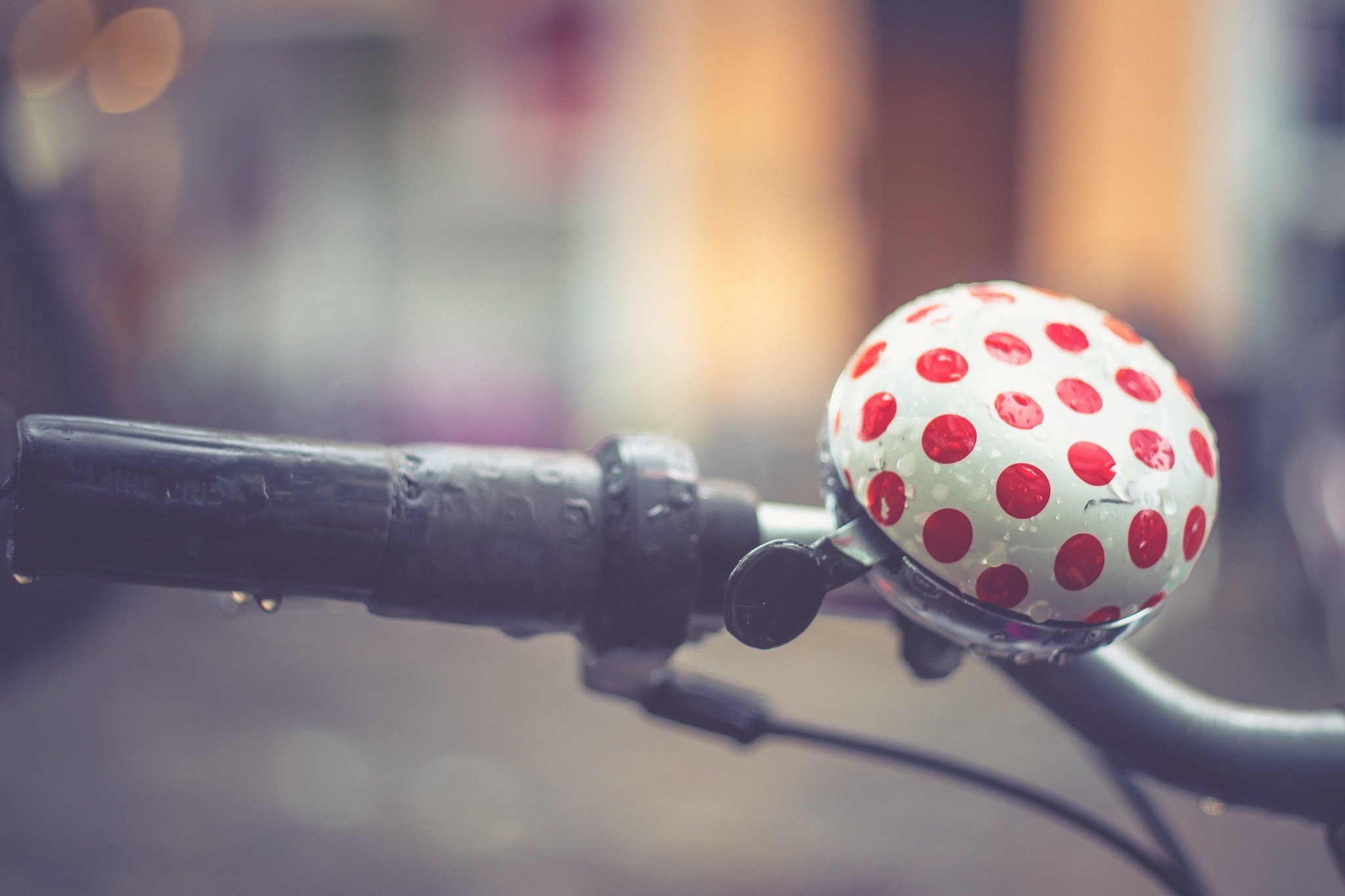 rain, Bicycle, Dots Wallpaper