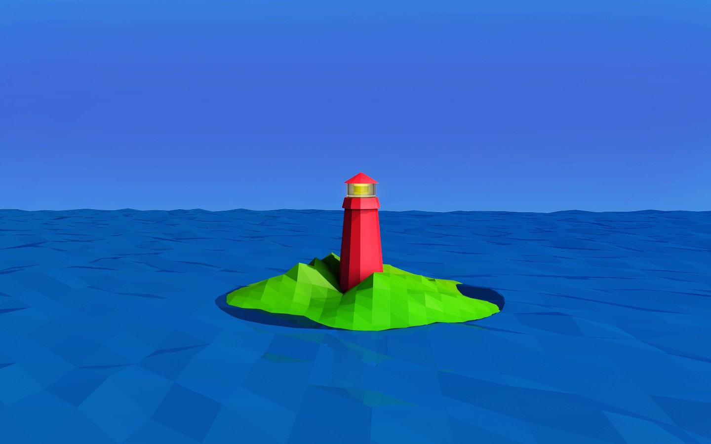 low poly, Lighthouse Wallpaper