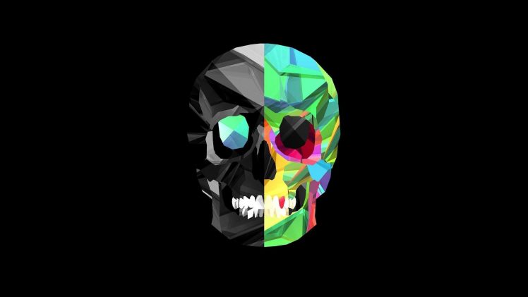 Mexican Skull, Fire, Magic, Low poly