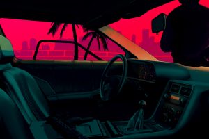 video games, Hotline Miami, Car interior, DMC DeLorean