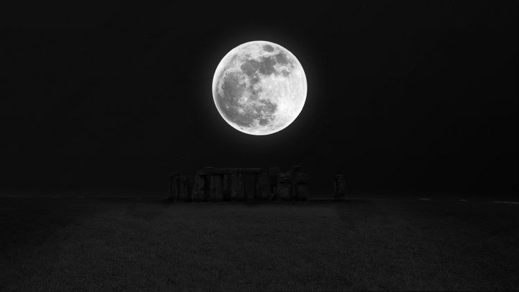 night, Stonehenge, Moon HD Wallpaper Desktop Background