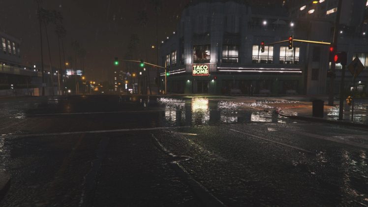 Grand Theft Auto V, Rain, Street HD Wallpaper Desktop Background