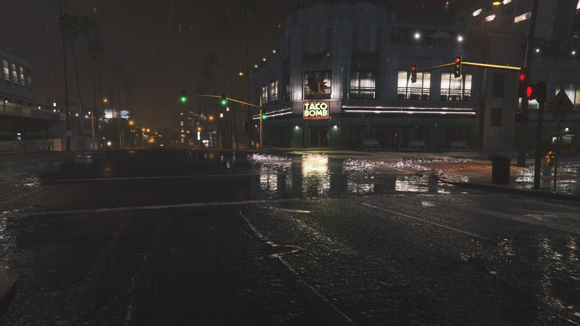 Grand Theft Auto V, Rain, Street Wallpaper