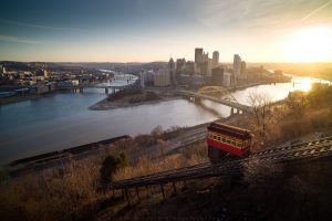 cityscape, River, Pittsburgh, Tram
