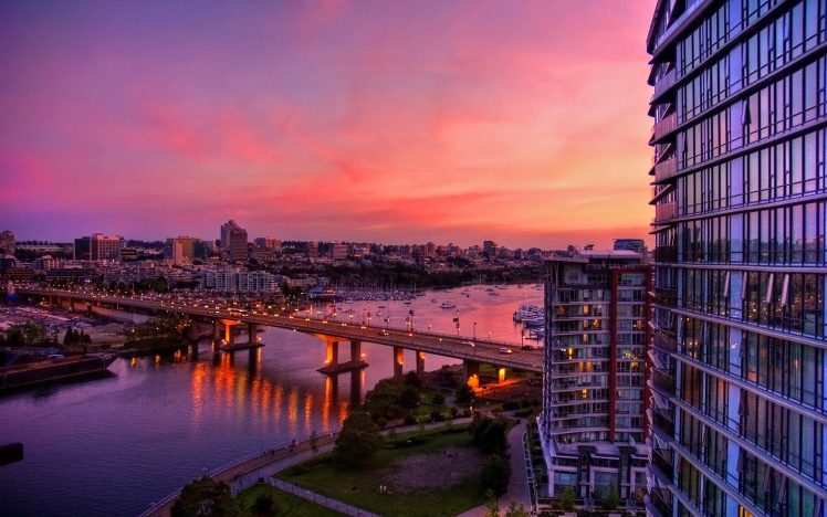 cityscape, River, Bridge, Building HD Wallpaper Desktop Background
