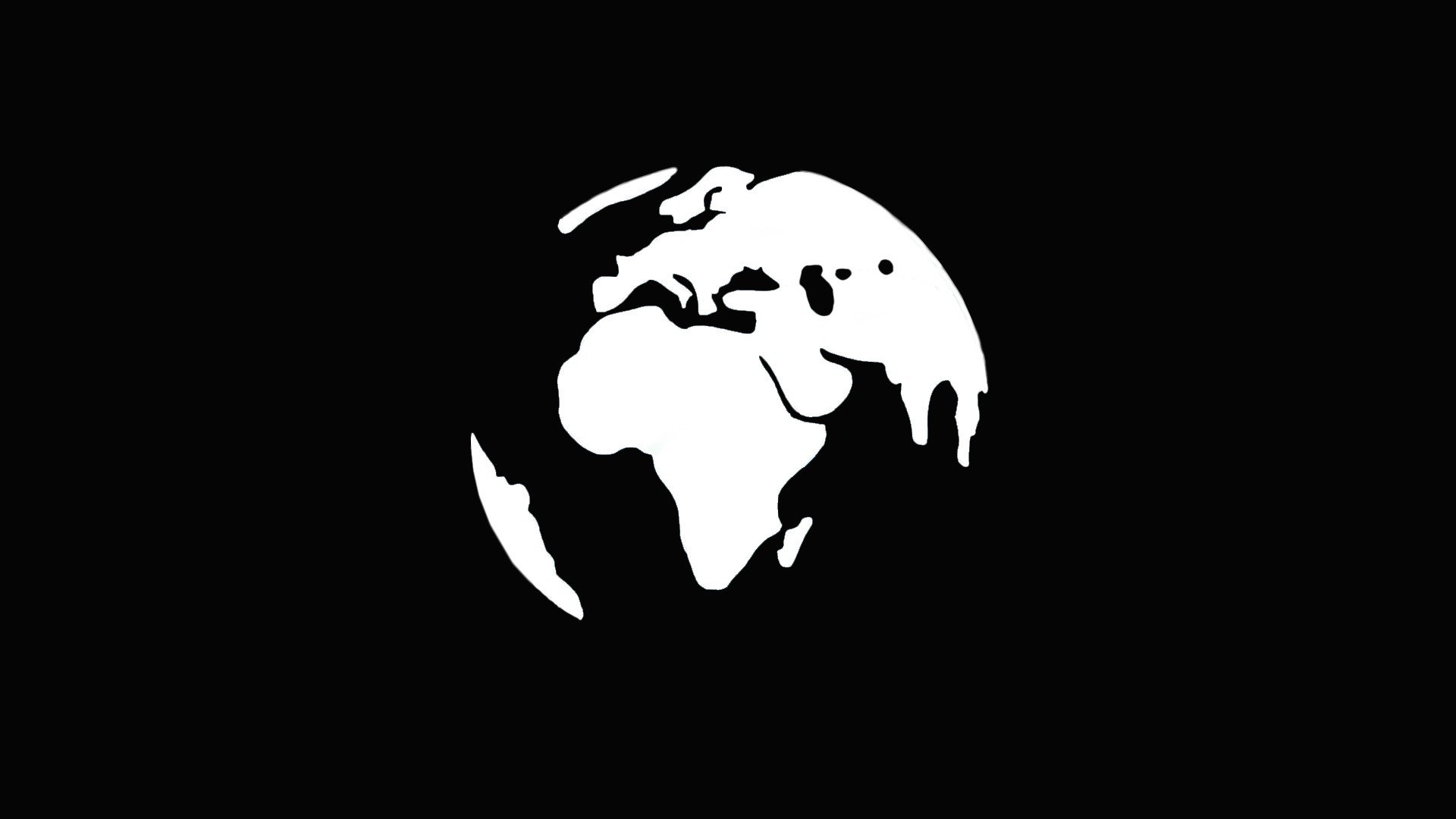 World Minimalism Simple Black White Continents Africa