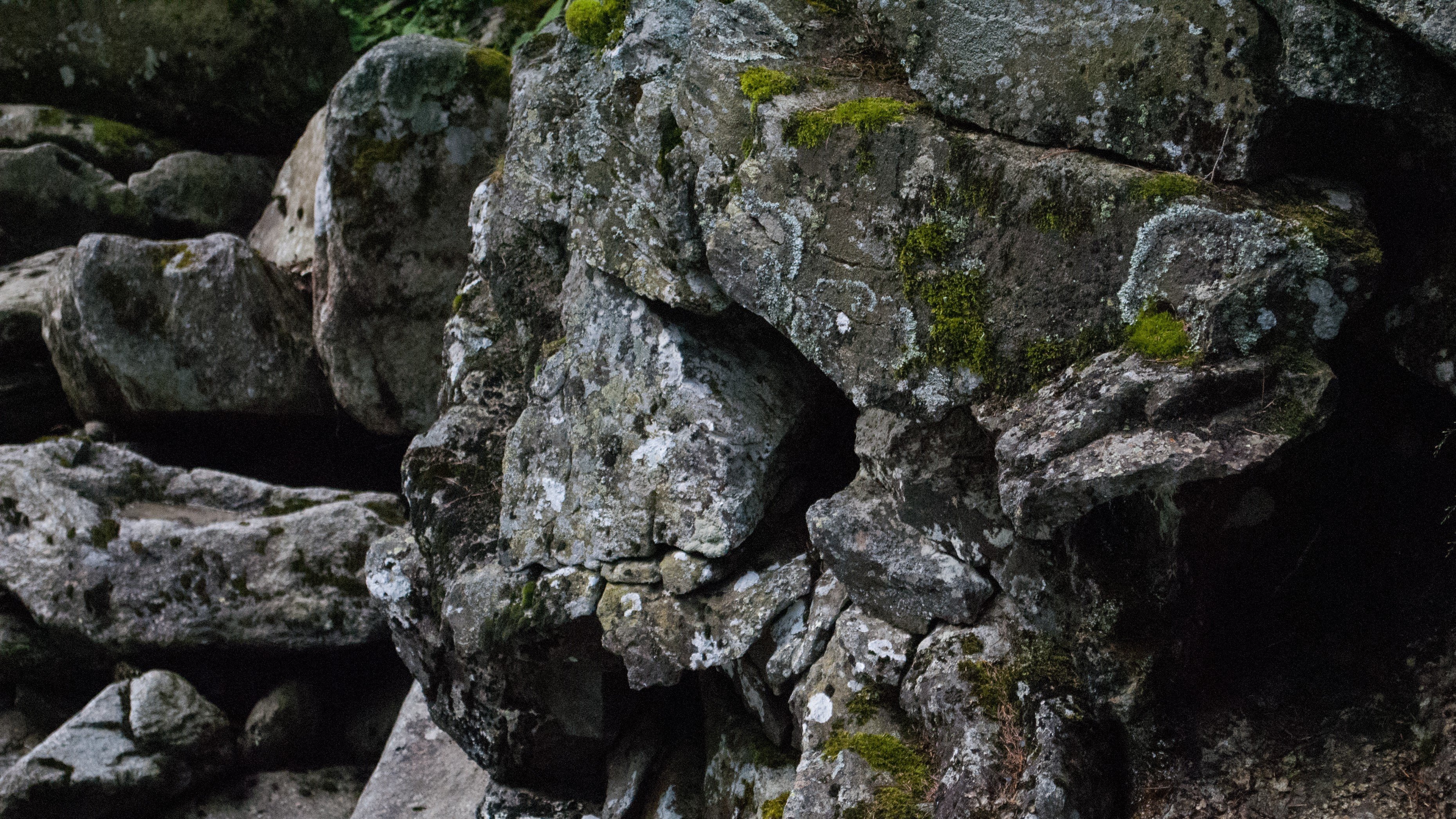 rock, Stones, Moss, Gray, Green, Lichen Wallpaper