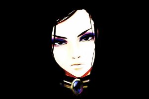 face, Painting, Simple background, Makeup, Re l Mayer, Ergo Proxy