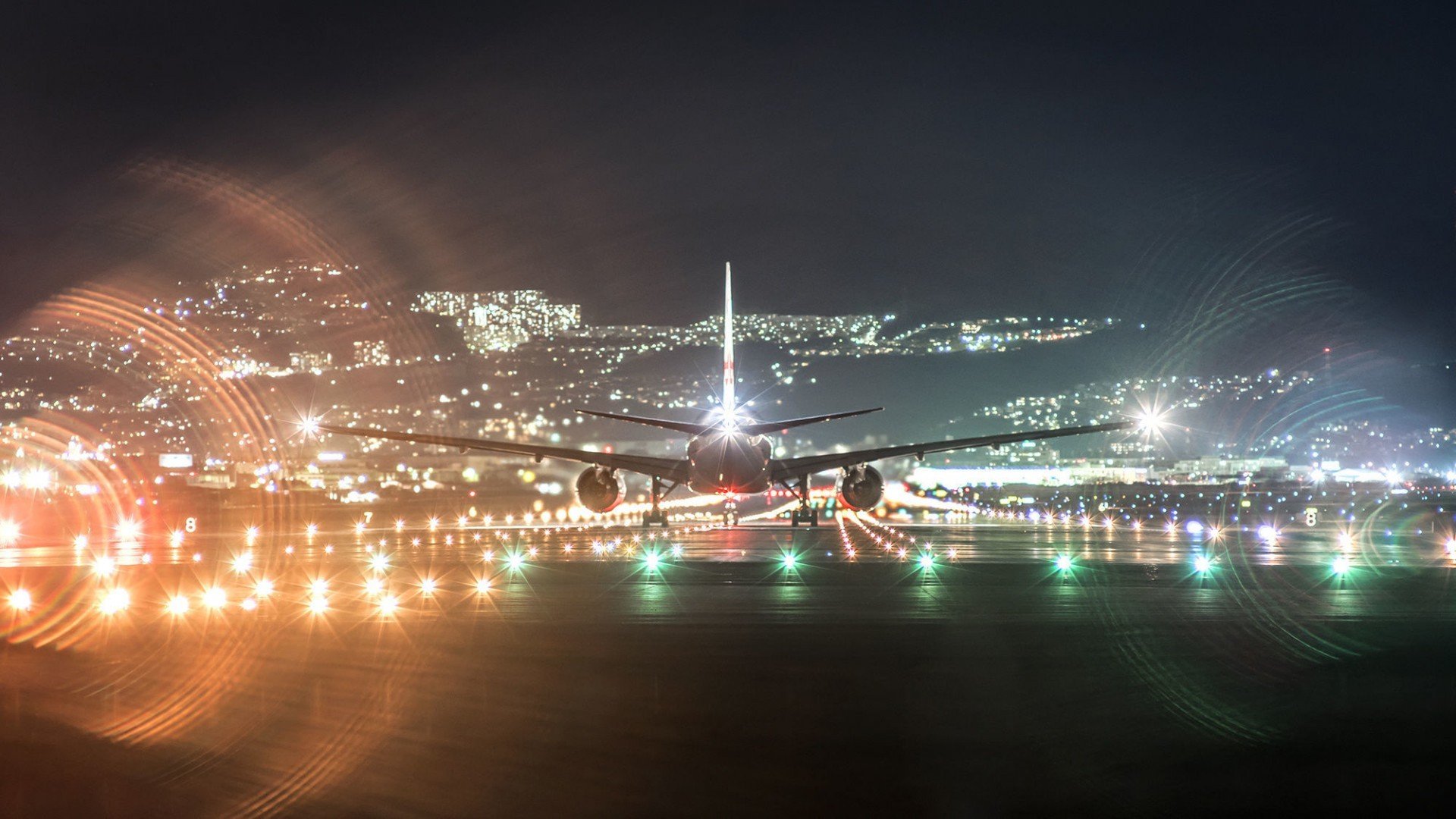 airplane, Photography, Lens flare Wallpaper