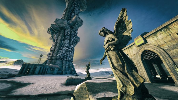 The Talos Principle, Screen shot, Video games, Statue, Angel, Tower HD Wallpaper Desktop Background