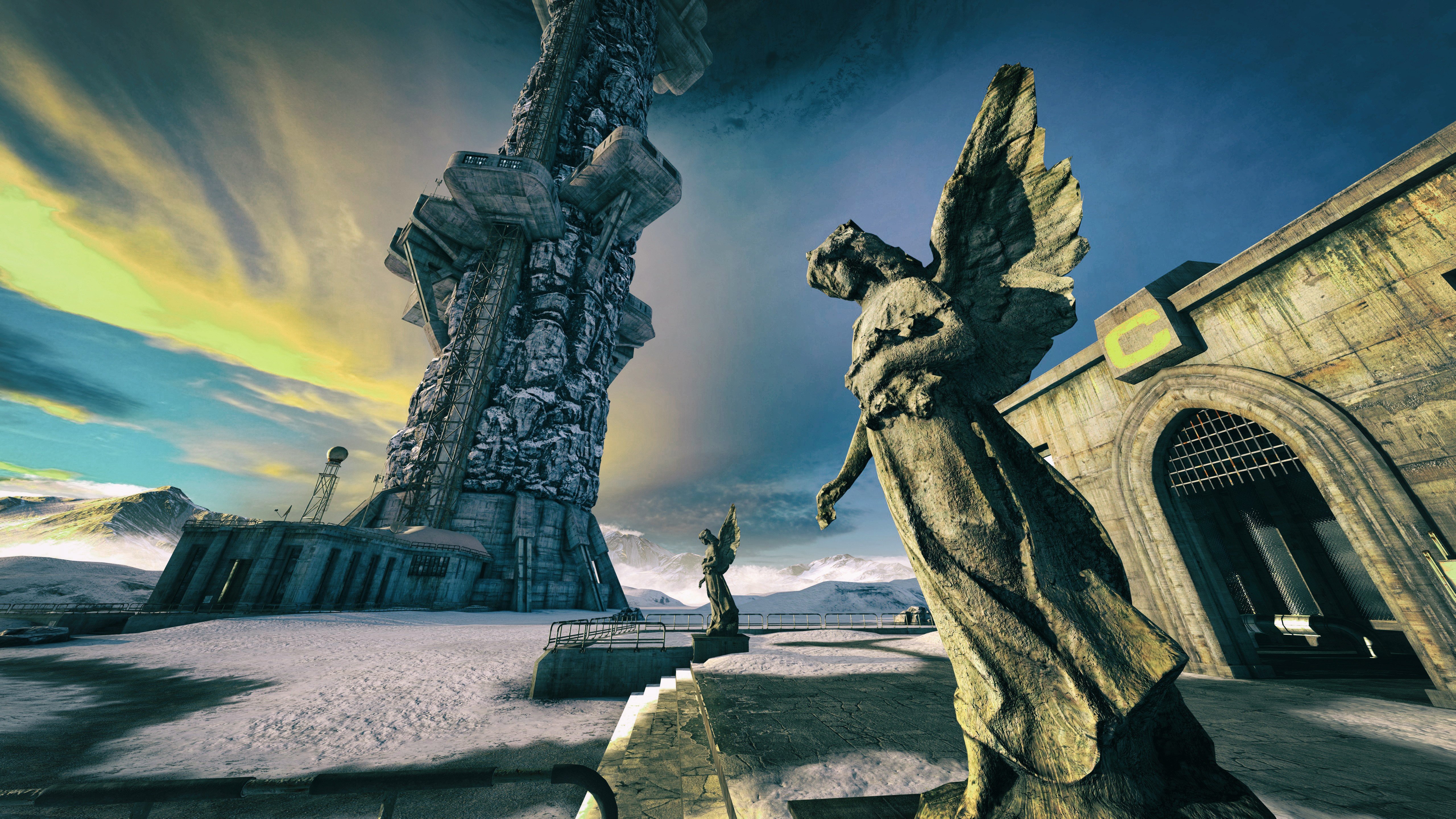 The Talos Principle, Screen shot, Video games, Statue, Angel, Tower Wallpaper