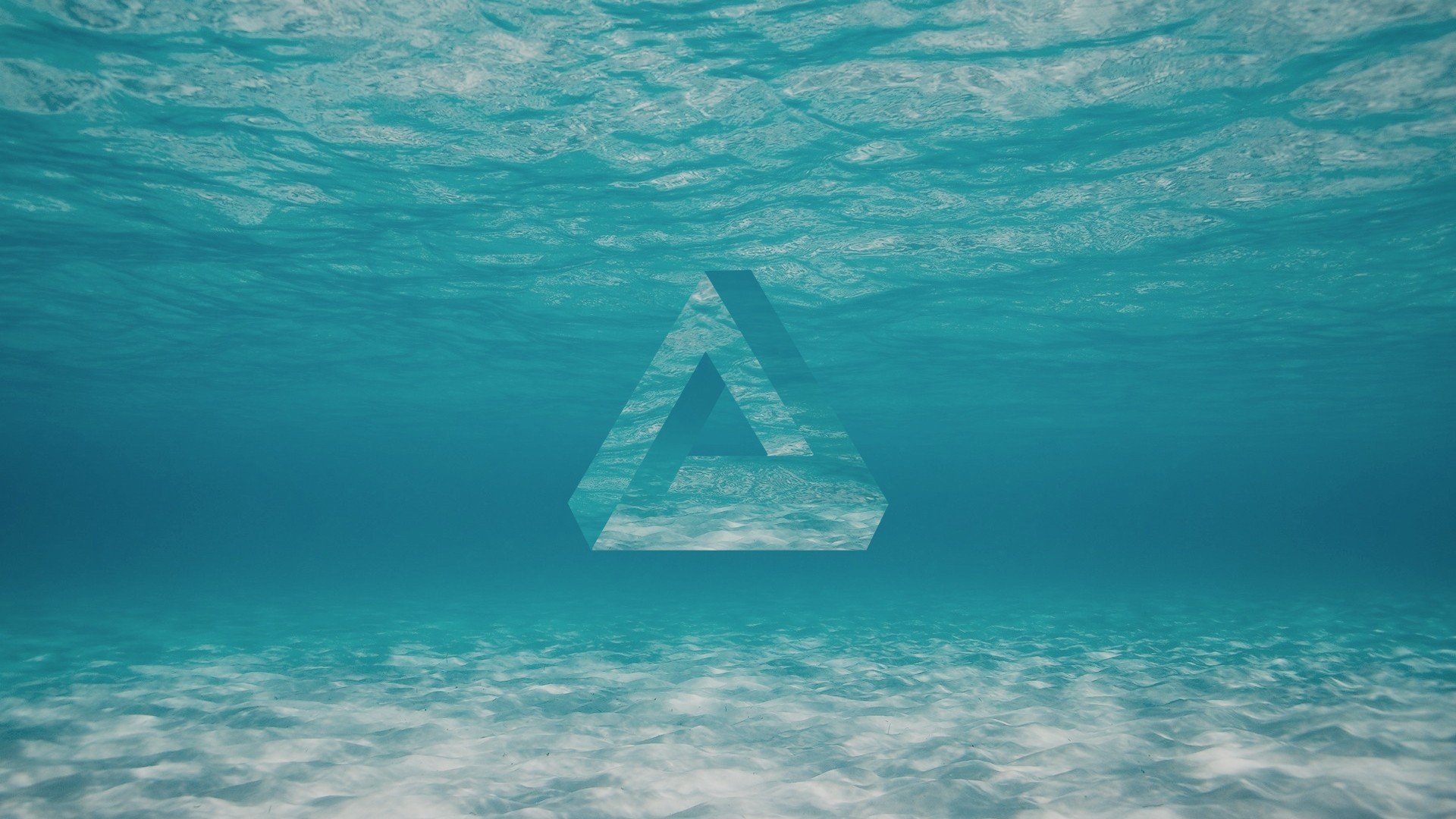 triangle, Geometry, Underwater, Water, Penrose triangle Wallpaper