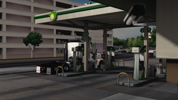 American Truck Simulator, Trucks, Gas stations, Video games HD Wallpaper Desktop Background