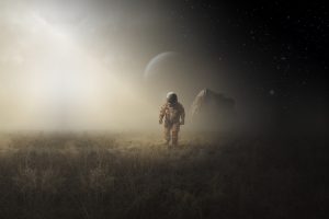 astronaut, Michał Klimczak, Science fiction, Planet
