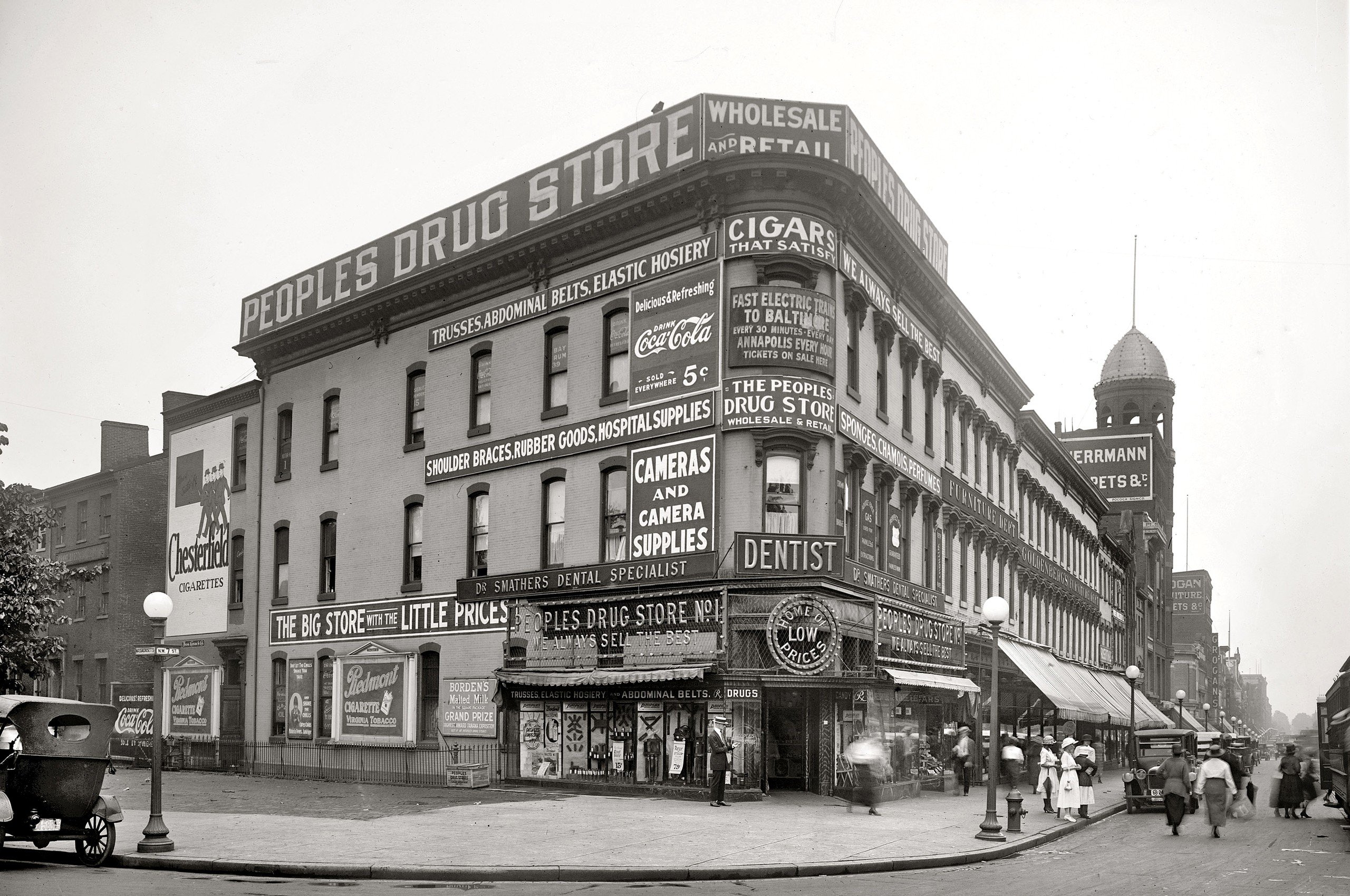 vintage, Monochrome, Cityscape, New York City, Street, Old building Wallpaper