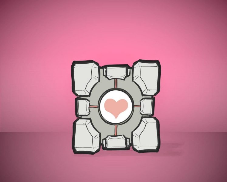 Portal (game), Video games, Companion Cube HD Wallpaper Desktop Background