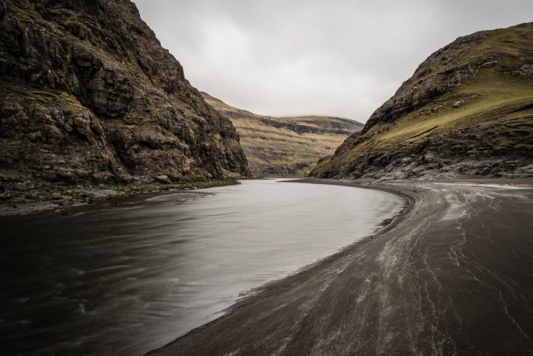 river, Mountains, Faroe Islands HD Wallpaper Desktop Background