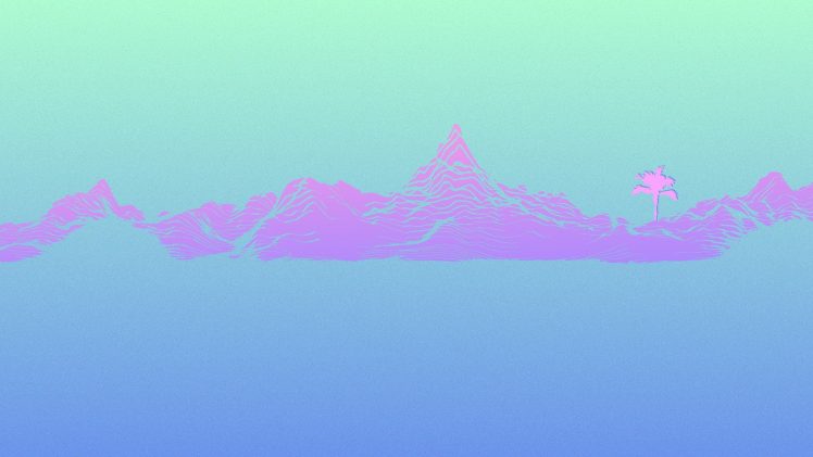 neon, Mountains HD Wallpaper Desktop Background