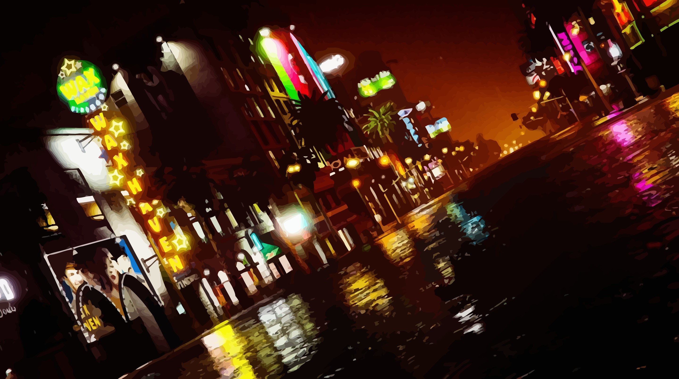 cityscape, Neon, Rain Wallpaper