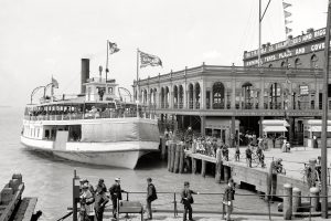 vintage, Detroit, Pier, Ship, USA, Old photos, Monochrome