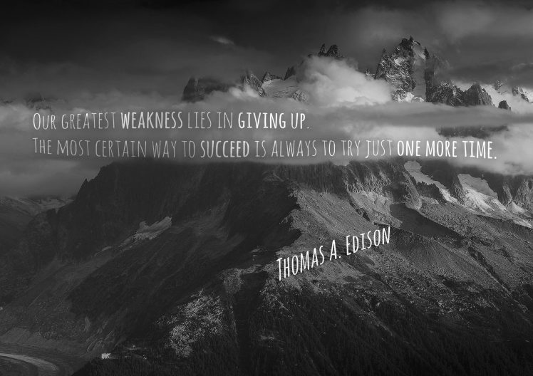 wisdom, Thomas Alva Edison, Quote, Mountains HD Wallpaper Desktop Background