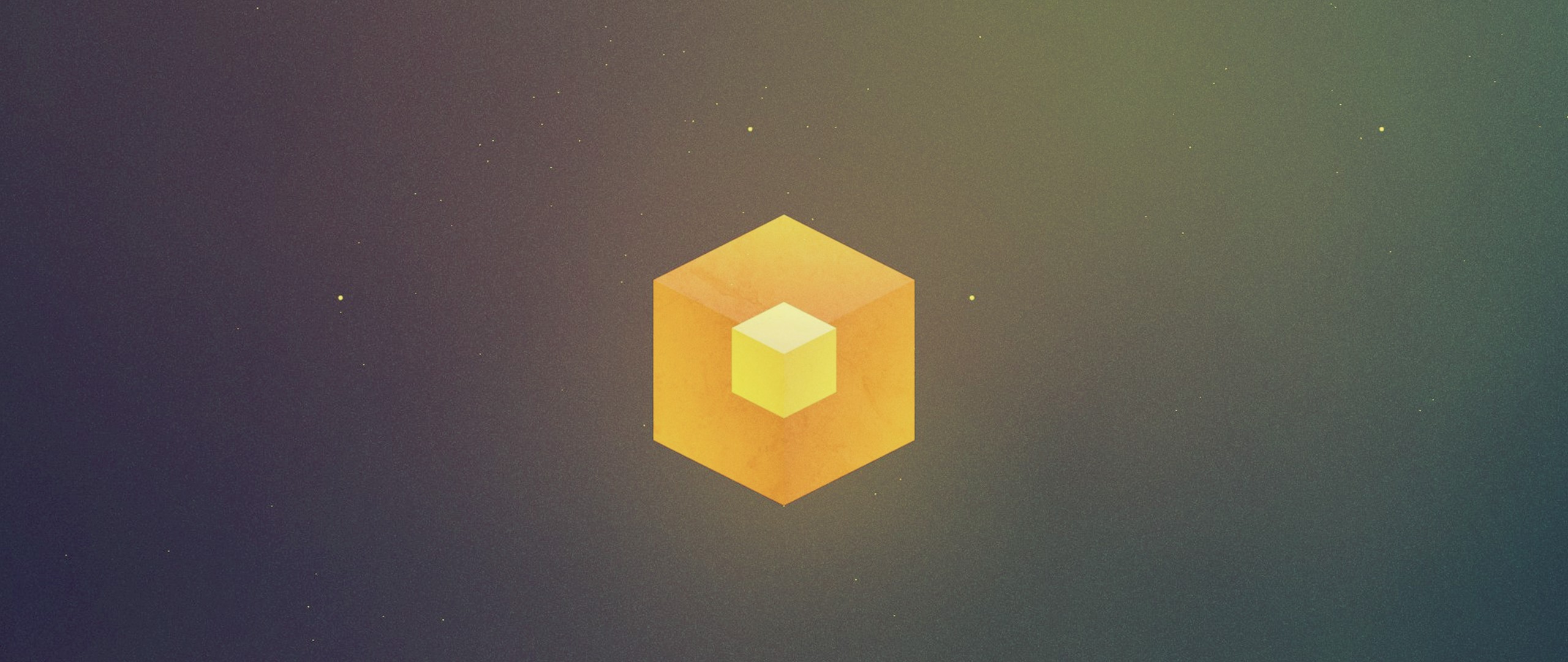 ultra wide, Minimalism, Cube, Low poly Wallpaper