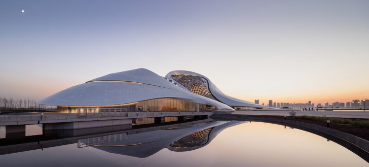 Harbin Opera House, Asian architecture, Modern, China HD Wallpaper Desktop Background
