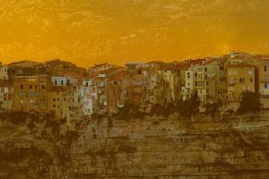 architecture, Building, House, Town, Corsica, France, Cliff, Filter, Old building, Trees, Mountains, Rock