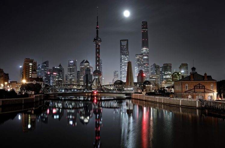 urban, City, Night, Shanghai, China HD Wallpaper Desktop Background