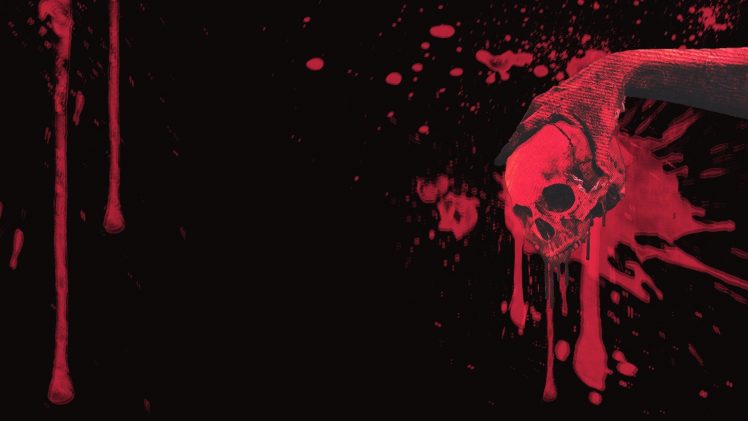 blood, Skull, Black, Red HD Wallpaper Desktop Background