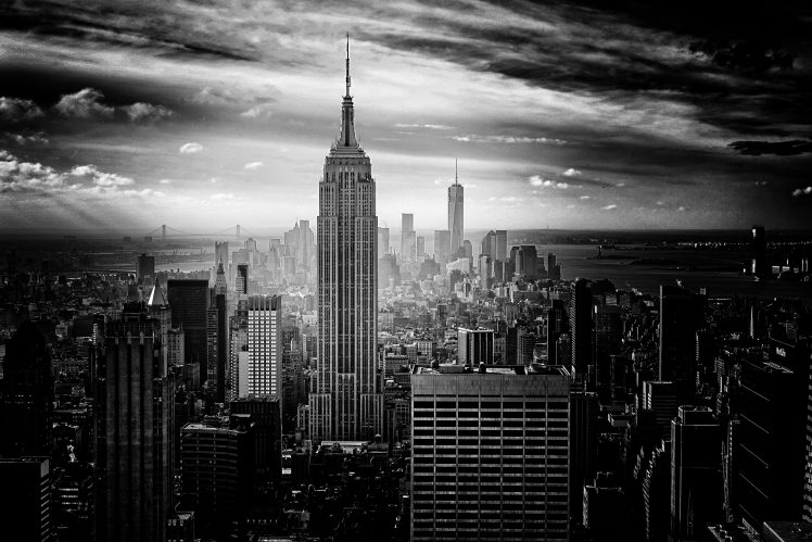 city, Black, Monochrome, USA, New York City, Cityscape HD Wallpaper Desktop Background