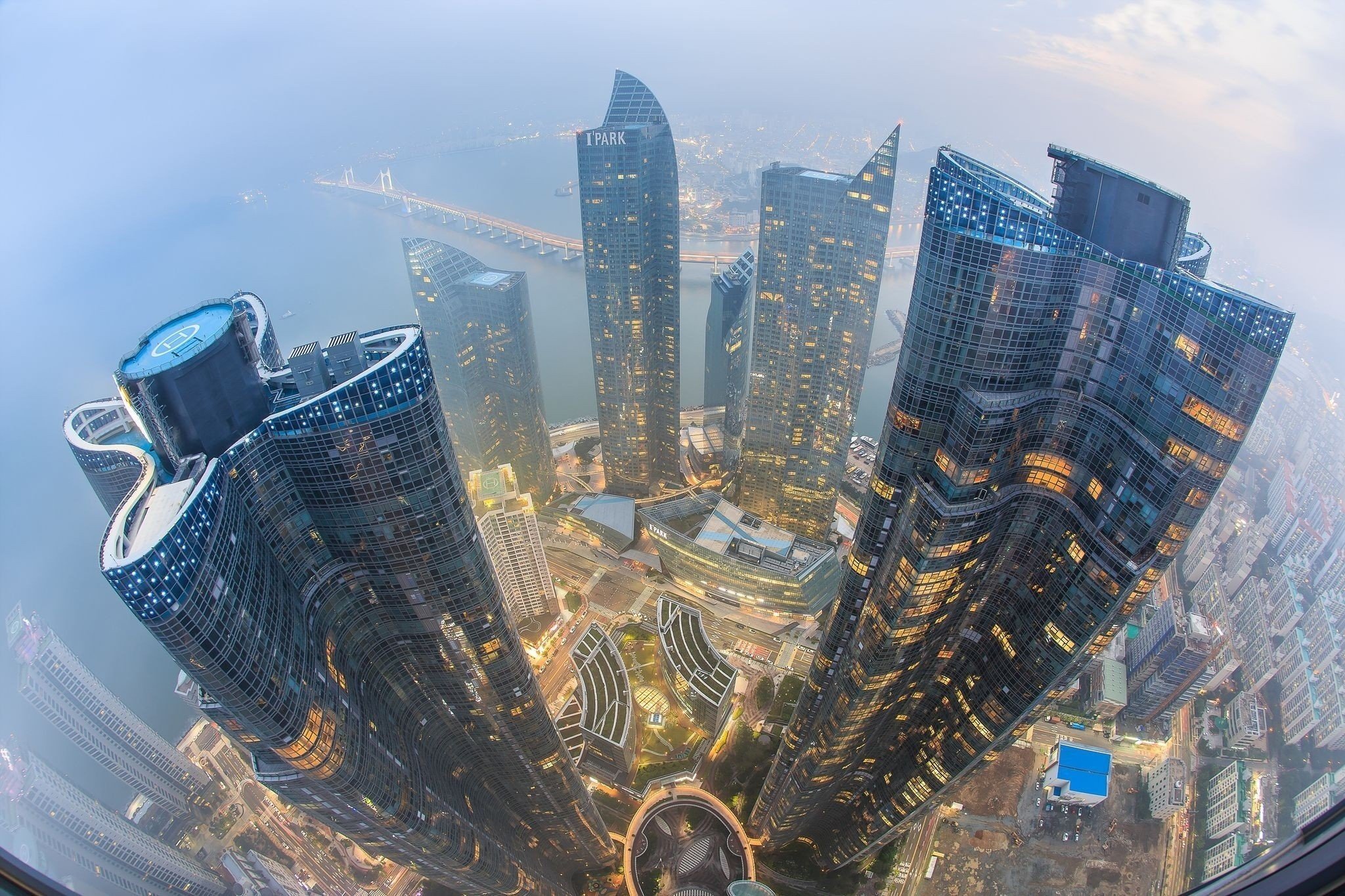 urban, City, Skyscraper, Fisheye lens Wallpaper