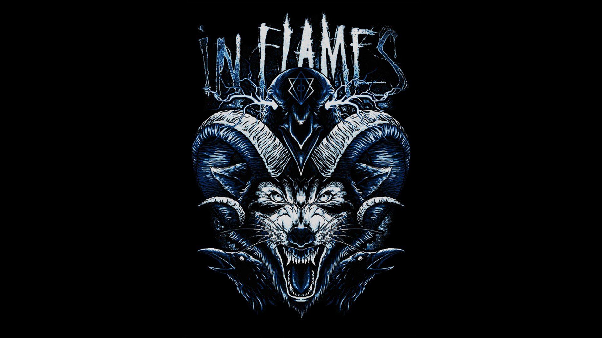 In Flames, Wolf, Raven, Jesterhead, Jester, Metal music Wallpaper