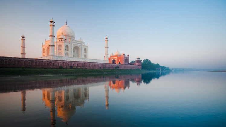 water, Taj Mahal, India HD Wallpaper Desktop Background